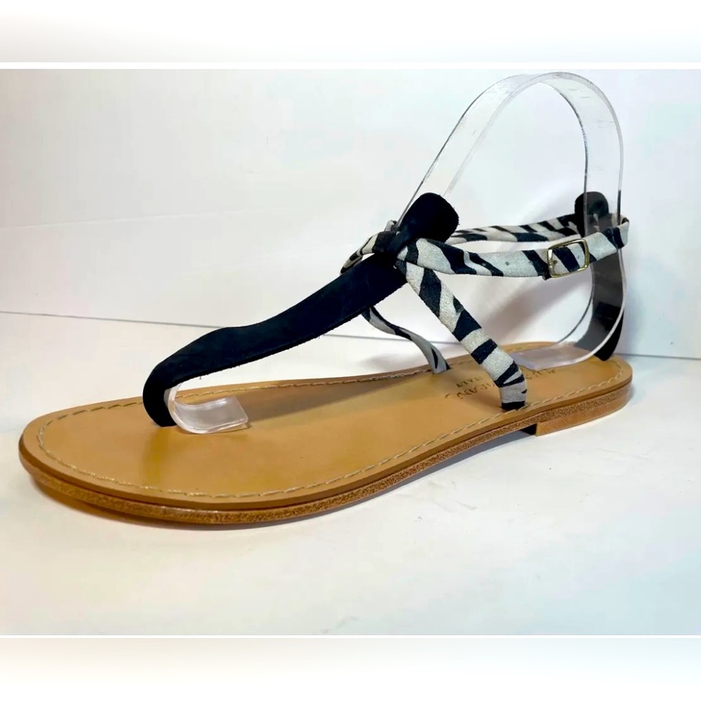 Niccolo Vacari Women’s Leather Thong Flat Ankle Strap Sandals Size 9